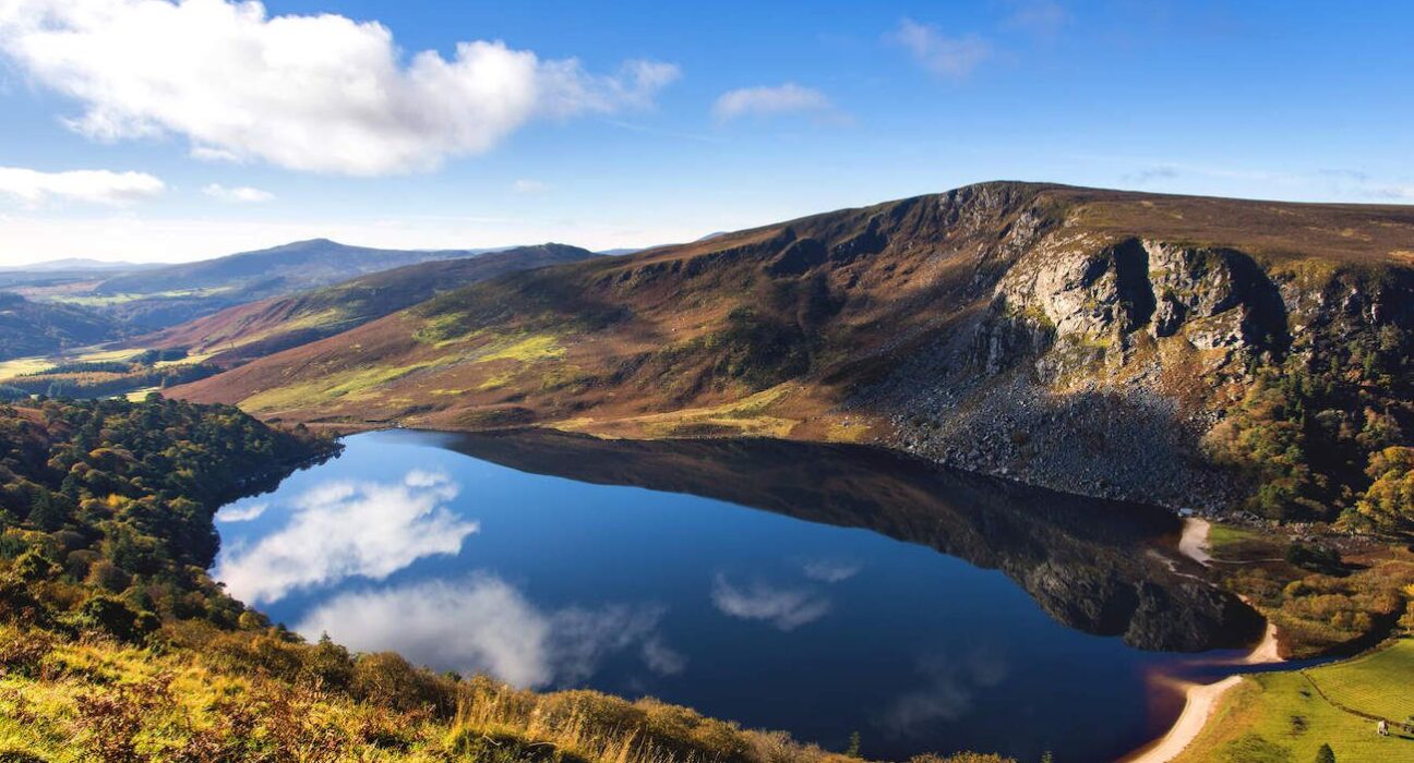 Lough Tay or The Guinness Lake Co Wicklow via Tourism Ireland